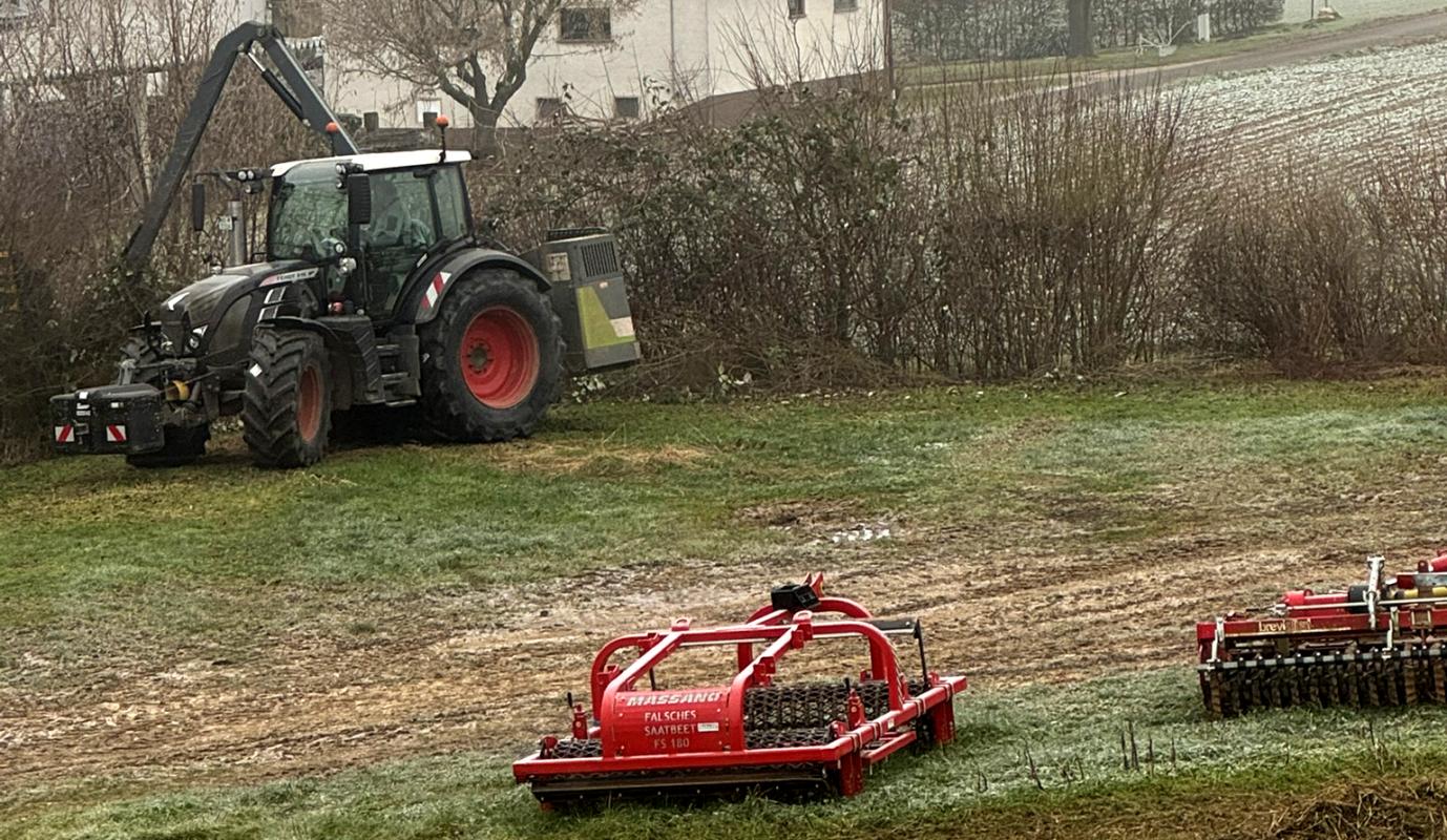 Hecke schneiden Lohnunternehmer